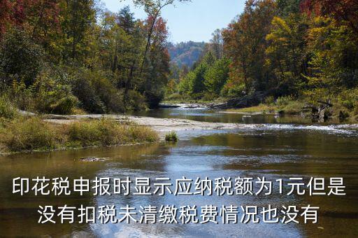 印花稅是1的時候為什么不扣款，印花稅申報時顯示應納稅額為1元但是沒有扣稅未清繳稅費情況也沒有