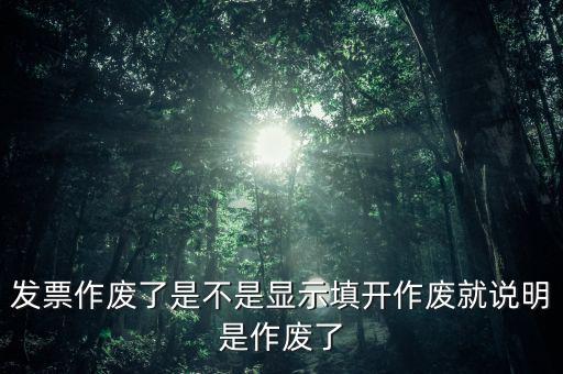 填開(kāi)作廢什么意思，填用作廢是什么意思