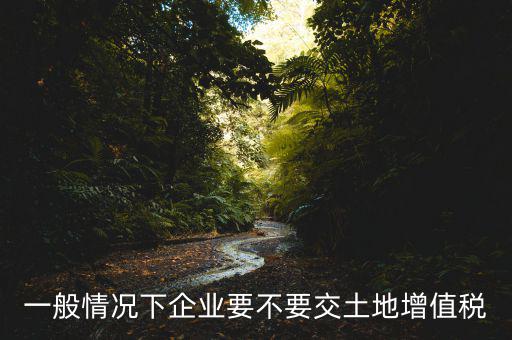 什么企業(yè)交土地增值稅，一般情況下企業(yè)要不要交土地增值稅