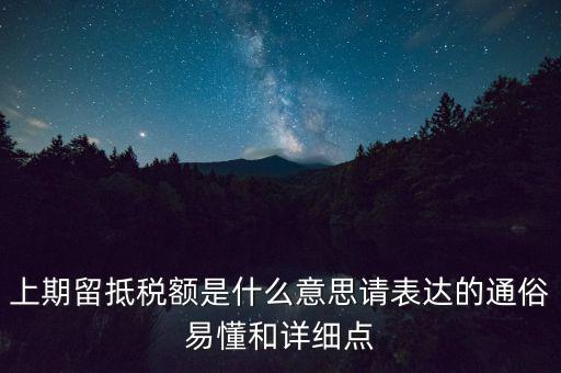 上期留抵稅額是什么意思請表達的通俗易懂和詳細點