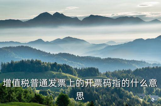 什么是發(fā)票稅控碼，增值稅普通發(fā)票上的開票碼指的什么意思