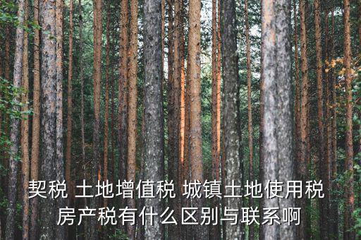 什么是土房稅，契稅 土地增值稅 城鎮(zhèn)土地使用稅 房產稅有什么區(qū)別與聯(lián)系啊