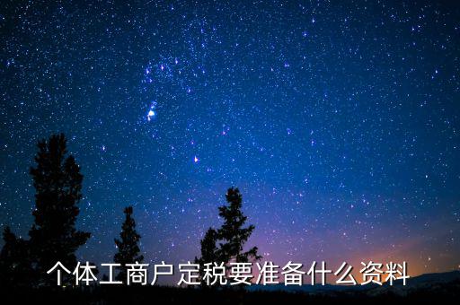 個體戶定稅需要什么資料，個體工商戶定稅要準備什么資料