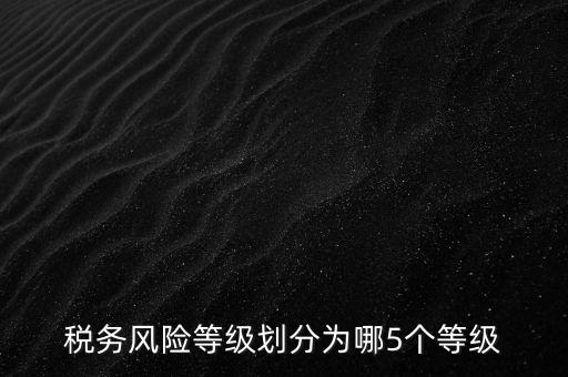 稅務(wù)風險等級劃分為哪5個等級