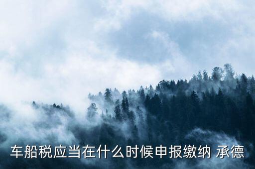 車船稅應當在什么時候申報繳納 承德