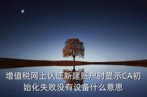 增值稅網(wǎng)上認(rèn)證新建賬戶時(shí)顯示CA初始化失敗沒(méi)有設(shè)備什么意思
