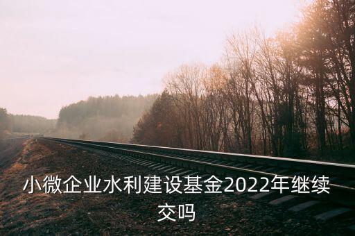 小微企業(yè)水利建設基金2022年繼續(xù)交嗎