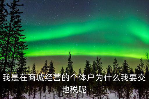個體戶為什么要交地稅，我是在商城經(jīng)營的個體戶為什么我要交地稅呢
