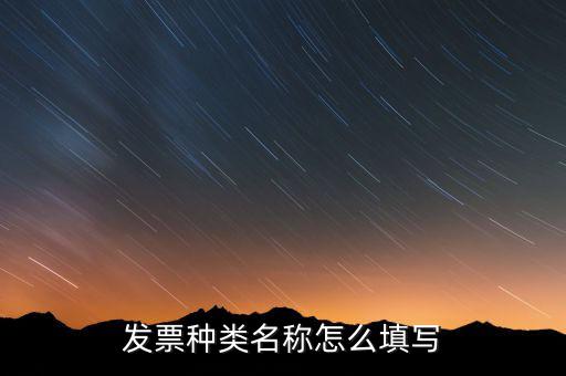 發(fā)票票種是填什么，發(fā)票類型號是什么啊