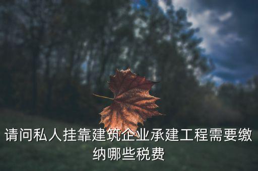 請問私人掛靠建筑企業(yè)承建工程需要繳納哪些稅費