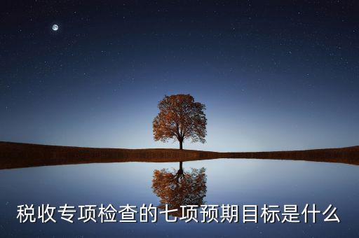 什么是稅收專項調查，稅收專項檢查的七項預期目標是什么