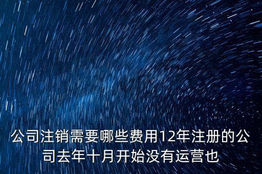 公司注銷(xiāo)需要哪些費(fèi)用12年注冊(cè)的公司去年十月開(kāi)始沒(méi)有運(yùn)營(yíng)也