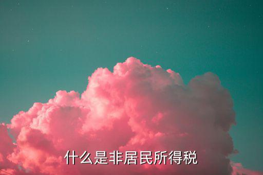 什么是非居民所得稅申報，什么是非居民所得稅