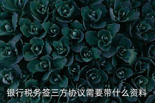 銀稅協(xié)議需要什么證件，銀行稅務(wù)簽三方協(xié)議需要帶什么資料