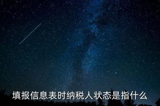 納稅人狀態(tài)03是什么意思，填報(bào)信息表時(shí)納稅人狀態(tài)是指什么