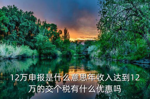 12萬個稅是什么意思，個人所得稅中的12萬元是什么意思