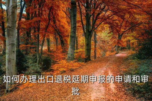 出口退稅申報(bào)延期需要什么資料，如何辦理出口退稅延期申報(bào)的申請和審批
