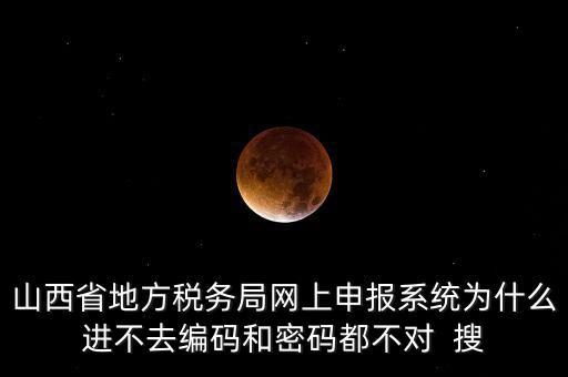 山西省地方稅務(wù)局網(wǎng)上申報(bào)系統(tǒng)為什么進(jìn)不去編碼和密碼都不對  搜