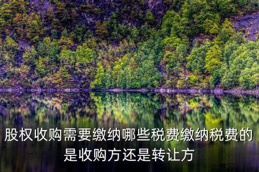 股權(quán)收購(gòu)交什么稅收，股權(quán)收購(gòu)需要繳納哪些稅費(fèi)繳納稅費(fèi)的是收購(gòu)方還是轉(zhuǎn)讓方