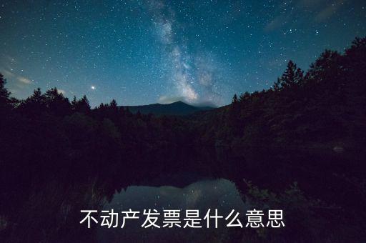 不動(dòng)產(chǎn)統(tǒng)發(fā)票有什么用，不動(dòng)產(chǎn)發(fā)票是什么意思