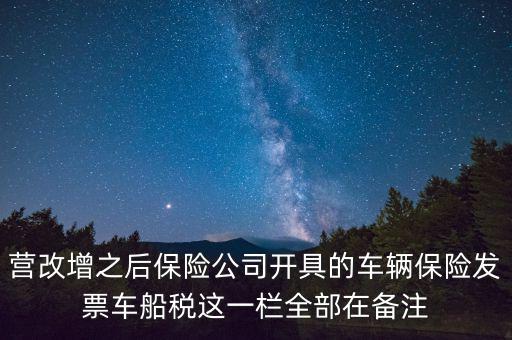 車船稅為什么開在備注里，保險公司代收的車船稅稅款是填在備注欄里的么
