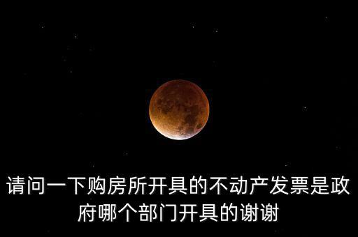請(qǐng)問一下購房所開具的不動(dòng)產(chǎn)發(fā)票是政府哪個(gè)部門開具的謝謝