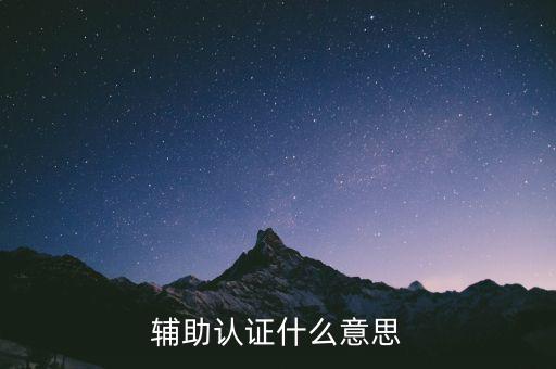 輔助認證什么意思