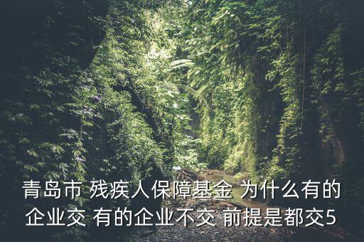 為什么要交殘疾人就業(yè)保障金，一般什么情況下繳納殘保金