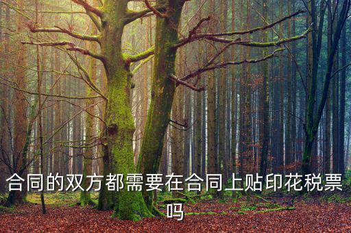 合同為什么要貼花，合同的雙方都需要在合同上貼印花稅票嗎