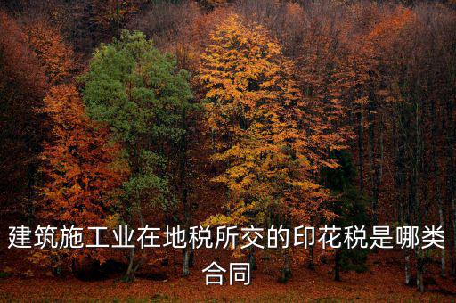 建筑施工業(yè)在地稅所交的印花稅是哪類(lèi)合同