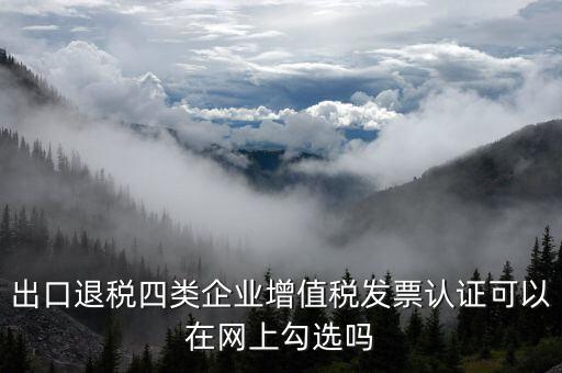什么是出口四類企業(yè)，出口退稅四類企業(yè)增值稅發(fā)票認證可以在網(wǎng)上勾選嗎