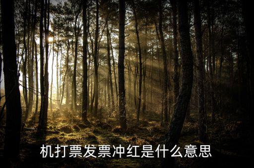沖紅發(fā)票什么意思，單據(jù)沖紅是什么意思