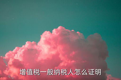 一般納稅人有什么證明，增值稅一般納稅人怎么證明