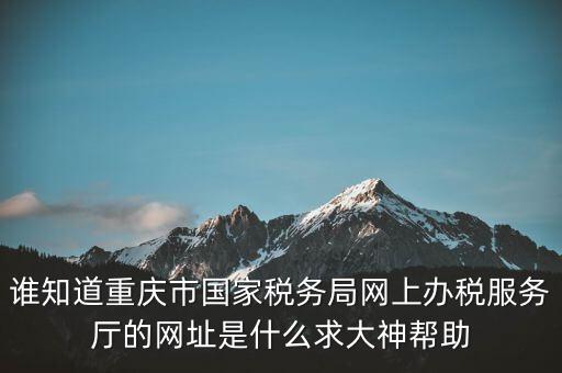 誰知道重慶市國(guó)家稅務(wù)局網(wǎng)上辦稅服務(wù)廳的網(wǎng)址是什么求大神幫助