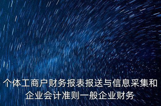 個體工商戶財務報表報送與信息采集和企業(yè)會計準則一般企業(yè)財務