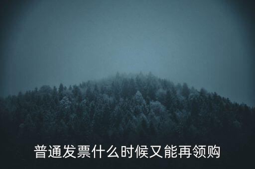 普通發(fā)票什么時候又能再領購