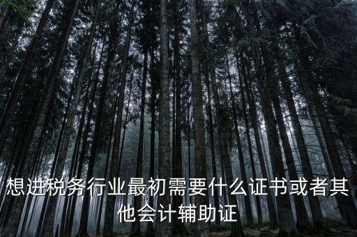 進(jìn)稅務(wù)局需要什么證件，想進(jìn)稅務(wù)行業(yè)最初需要什么證書