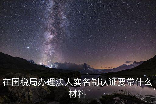 實名辦稅需要帶什么材料，在國稅局辦理法人實名制認證要帶什么材料
