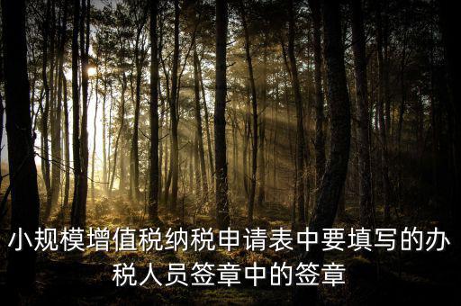 小規(guī)模增值稅納稅申請(qǐng)表中要填寫(xiě)的辦稅人員簽章中的簽章