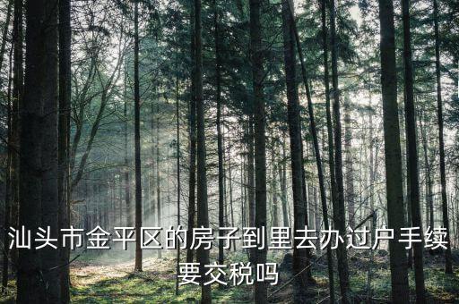 汕頭市金平區(qū)的房子到里去辦過(guò)戶手續(xù)要交稅嗎