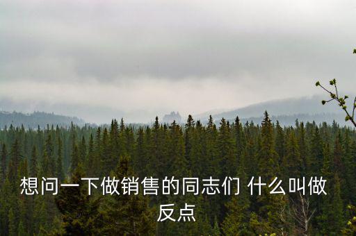 什么是銷售返點(diǎn)，想問(wèn)一下做銷售的同志們 什么叫做 反點(diǎn)