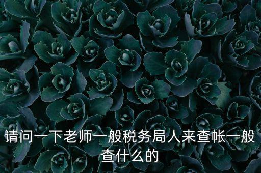 稅局查賬戶查什么，請(qǐng)問(wèn)一下老師一般稅務(wù)局人來(lái)查帳一般查什么的