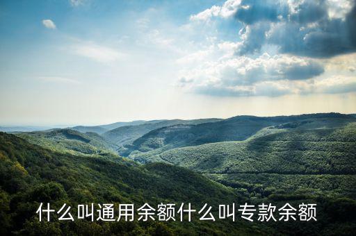 通用余額 專用余額是什么意思，專用余額啥意思