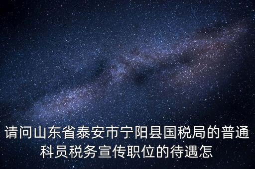 請問山東省泰安市寧陽縣國稅局的普通科員稅務宣傳職位的待遇怎
