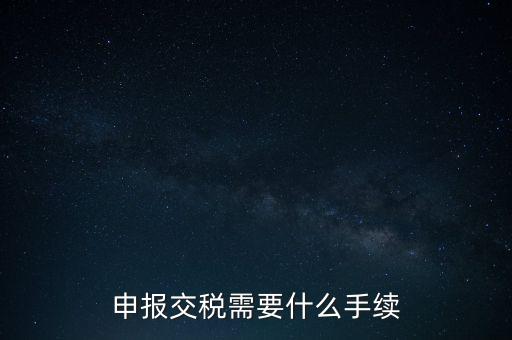 行業(yè)繳稅需要什么手續(xù)，申報交稅需要什么手續(xù)