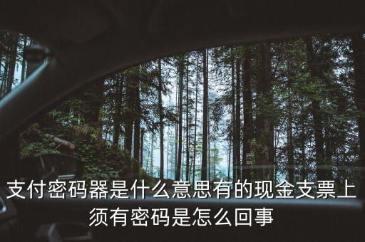 發(fā)票密碼器是什么，支票密碼器是什么啊