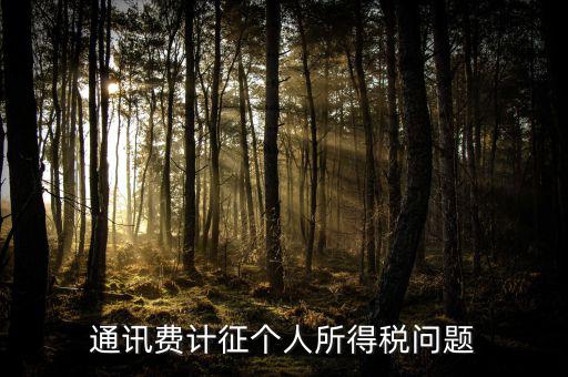 通訊費(fèi)計(jì)征個人所得稅問題