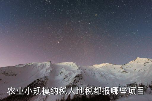 地稅農(nóng)產(chǎn)品需要報(bào)什么，農(nóng)業(yè)小規(guī)模納稅人地稅都報(bào)哪些項(xiàng)目