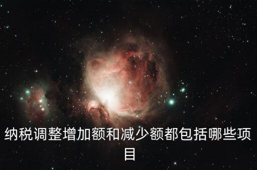 納稅調整增加額和減少額都包括哪些項目