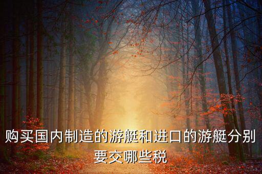 購買國(guó)內(nèi)制造的游艇和進(jìn)口的游艇分別要交哪些稅